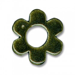 Enamel Ceramic Pendant Round Flower 42mm (Ø 16mm)