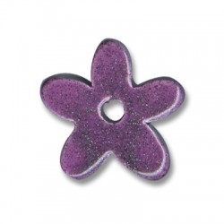 Enameled Ceramic Pendant Flower 32mm Ø5mm