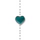 Ceramic Slider Heart Bead w/ Enamel 13x9mm (Ø3mm)