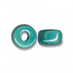 Enamel-Glazed One Color Ceramic Slider Rondelle 17mm (Ø 5mm)