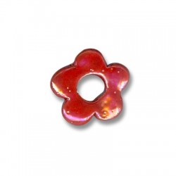 Ceramic Charm Flower w/ Enamel 21mm (Ø7.5mm)