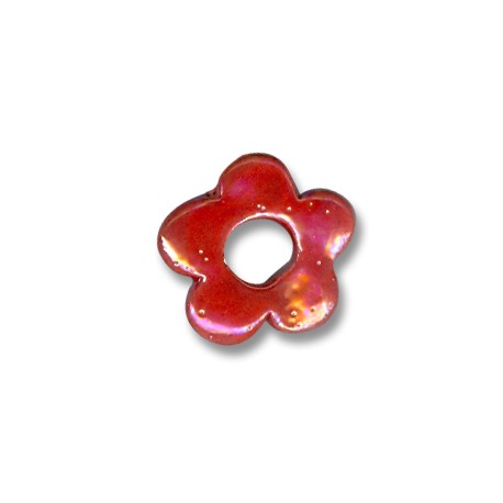 Enamel-Glazed One Color Ceramic Slider Flower 22mm (Ø 7.5mm)