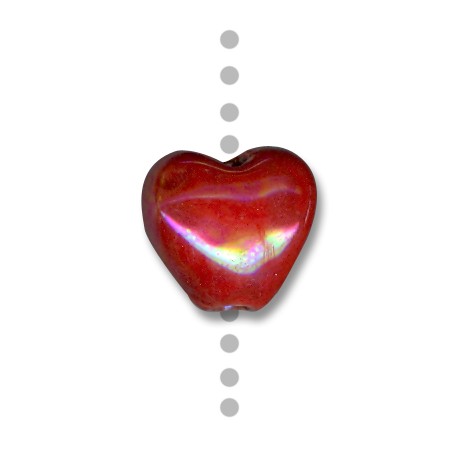 Κεραμικό Στοιχείο Καρδιά Περαστό με Σμάλτο 22x19mm (Ø4mm)