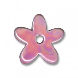 Enameled Ceramic Pendant Flower 32mm Ø5mm