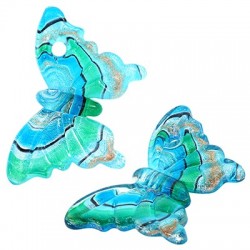 Murano Glass Pendant Butterfly 38x60mm