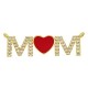 Conector de Latón "MOM" Corazón Esmaltado Circonitas 32x10mm