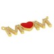 Conector de Latón "MOM" Corazón Esmaltado Circonitas 32x10mm