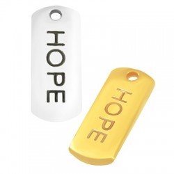 Zamak Pendant Tag "HOPE" 8x20mm