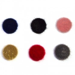 Fur Flat Back Button 20mm