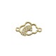 Zircon Brass Charm Cloud Rainbow 8x12mm
