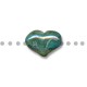 Ceramic Slider Heart Bead w/ Colorful Enamel 21x15mm (Ø3mm)