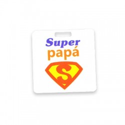 Πλέξι Ακρυλικό Μοτίφ Τετράγωνο "Super Papa" 40mm