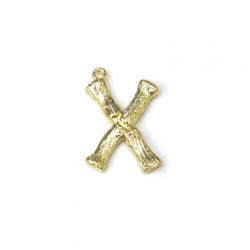 Brass Pendant Letter "X" 17x21mm
