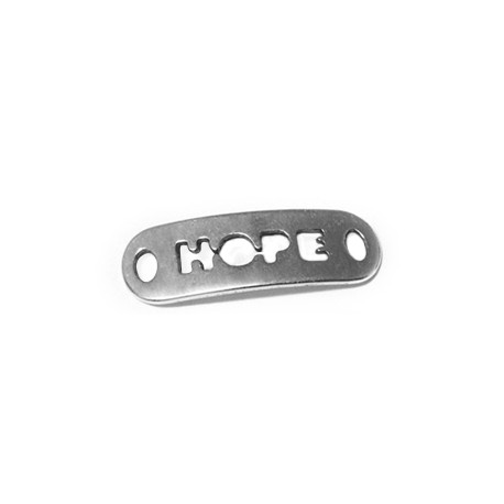 Μεταλλικό Ζάμακ Στοιχείο Ταυτότητα "HOPE" για Μακραμέ 24x8mm
