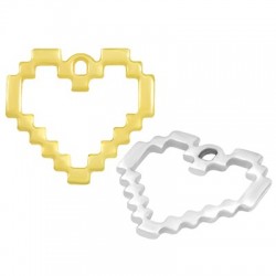 Zamak Charm Heart Hollow 24x21mm