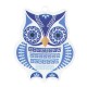 Plexi Acrylic Pendant Owl w/ Meander 45x53mm