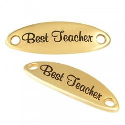 Μεταλλικό Ζάμακ Στοιχείο Ταυτότητα ''Best Teacher'' 36x12mm