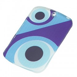 Plexi Acrylic Pendant Rectangular with Evil Eye 28x45mm