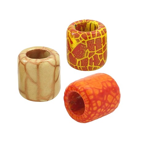 Tubo Passante in Ceramica Smaltata Craccata 19x20mm( Ø 11mm)