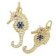 Ciondolo in Metallo Eco Ottone Cavalluccio e Zirconi 8x10mm