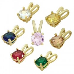 Breloque Ronde en Laiton et Zircon 6 x 12 mm