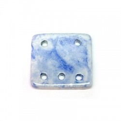 Enamel Ceramic Pendant Rectangular Hand Painted 30x26mm