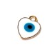 Charm in Zama Smaltato Cuore con Occhio 12x12mm