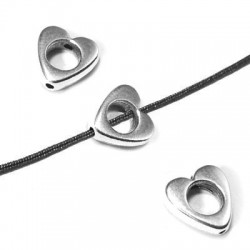 Zamak Slider Heart Hollow 8mm (Ø 1.2mm)