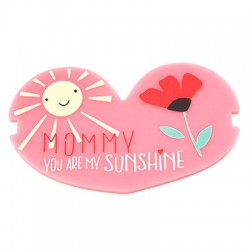 Plexi Acrylic Card for Bracelet "MOMMY" w/Sun Flower 85x51mm