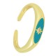 Bague Ovale en Laiton Émaillé avec Zircone 20 mm