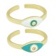 Anillo de Metal Eco Latón Esmaltado Ojo y Circonitas 20mm