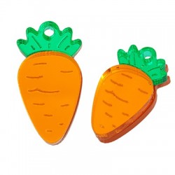 Plexi Acrylic Charm Carrot 14x25mm