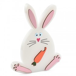 Wooden w/ Plexi Acrylic Deco Bunny Carrot 92x120mm