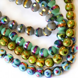 Glass Bead Eye 8mm Plated (~36pieces/string)