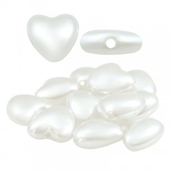 Pearl ABS Bead Heart 11mm (Ø1mm)