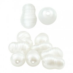 Pearl ABS Bead Oval Irregular 15x10mm (Ø1mm)