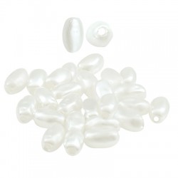 Pearl ABS Bead Tube Oval 7x4mm (Ø1mm)