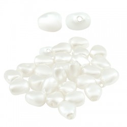 Pearl ABS Bead Tube Oval 7x6mm (Ø1mm)