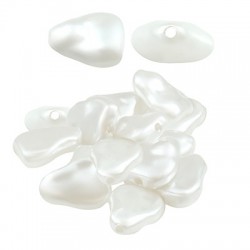 Pearl ABS Bead Irregular Flat 14x10mm (Ø1mm)