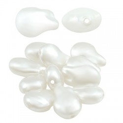 Pearl ABS Bead Irregular Drop Flat 17x10mm (Ø1mm)