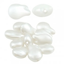 Perle ABS Irrégulière en Forme de Goutte Plate 17 x 10 mm Ø 1 mm