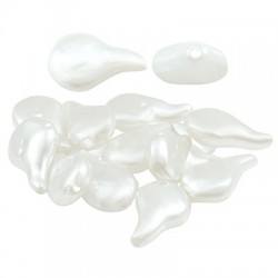 Pearl ABS Bead Irregular Drop Flat 18x11mm (Ø1mm)