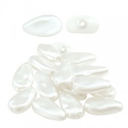 Pearl ABS Irregular Bead Teardrop Flat 17x9mm Ø1mm