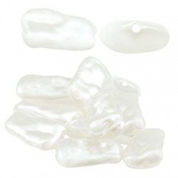 Pearl ABS Bead Irregular Flat 16x8mm (Ø1mm)