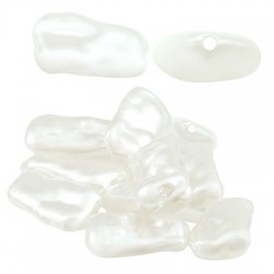 Pearl ABS Bead Irregular Flat 16x8mm (Ø1mm)