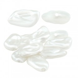 Pearl ABS Bead Irregular Flat 18x10mm (Ø1mm)