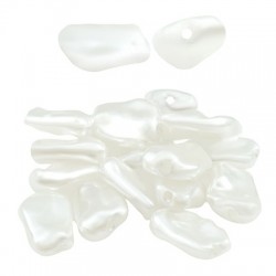 Pearl ABS Bead Irregular Flat 12x09mm (Ø1mm)