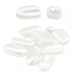 Pearl ABS Bead Irregular Flat 18x10mm (Ø1.2mm)