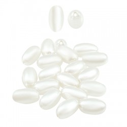 Pearl ABS Bead Oval 10x6mm (Ø1mm)
