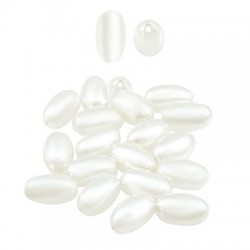 Pearl ABS Bead Oval 10x6mm (Ø1mm)